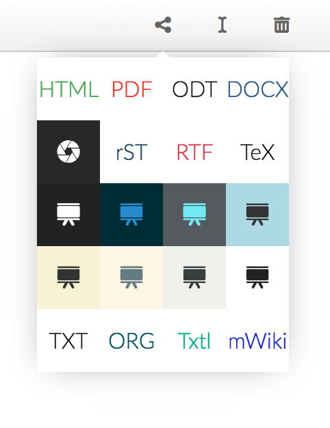 The new exporting window