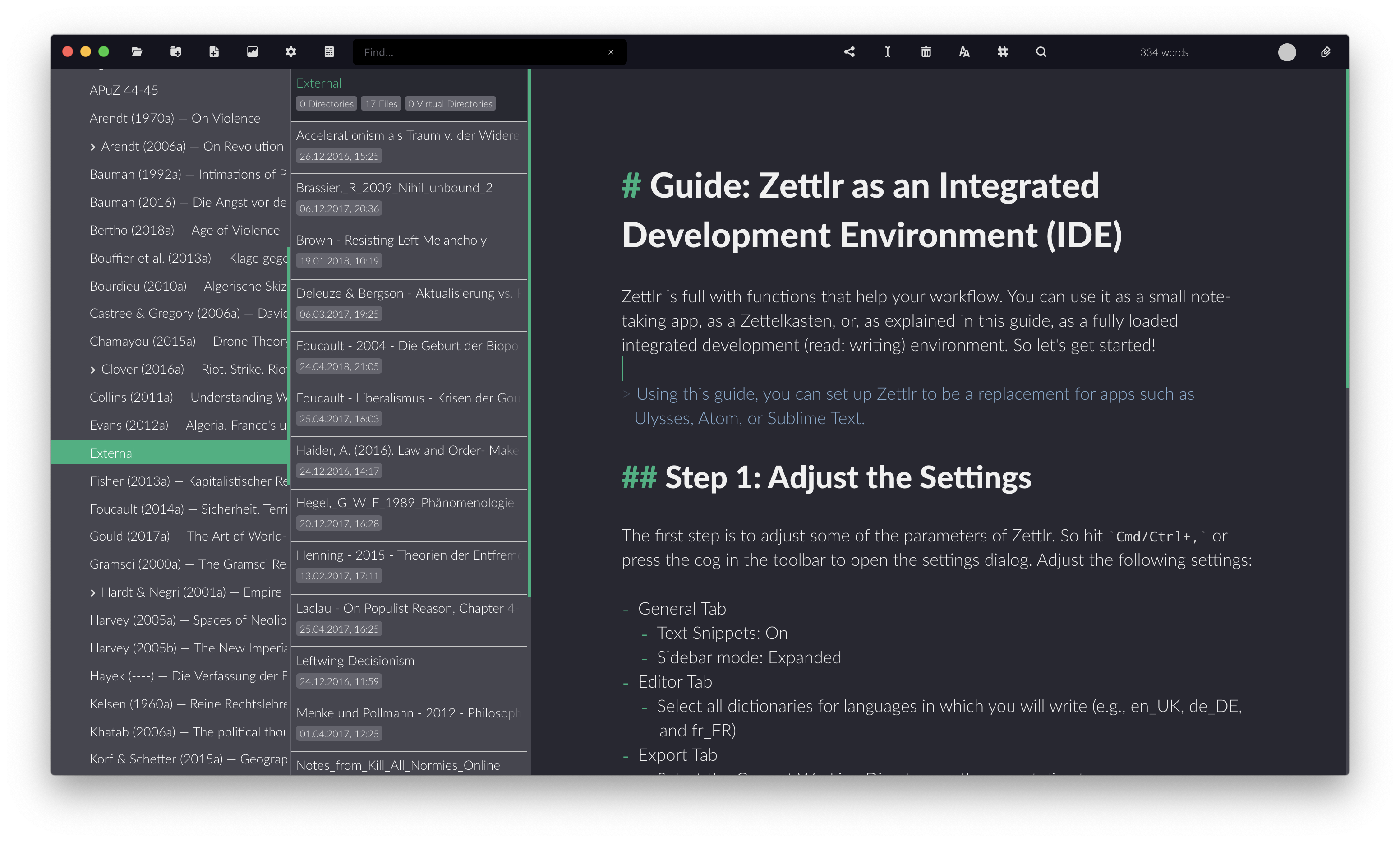 Zettlr as an IDE